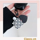  Classy Móc khóa trắng đen nhiều họa tiết độc đáo, móc khóa điện thoại, balo thời trang PK1540 