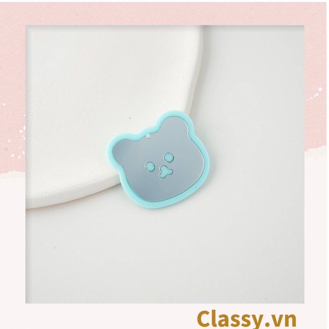 Classy Móc khóa mặt gấu nhựa, đính kèm trái tim dễ thương PK1541