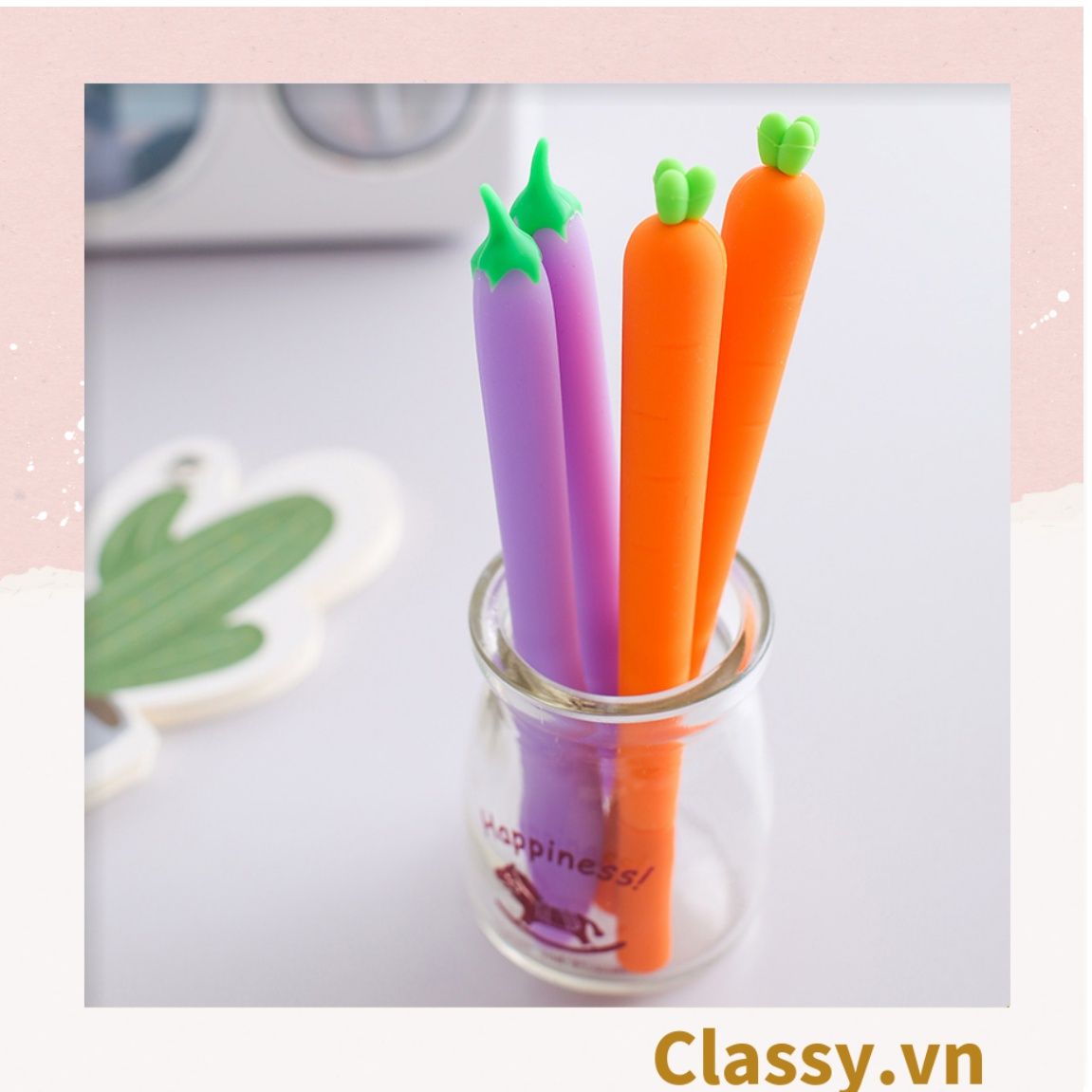  Classy Bút gel hình trái cà xinh xắn đáng yêu, mực đậm và đều PK1549 