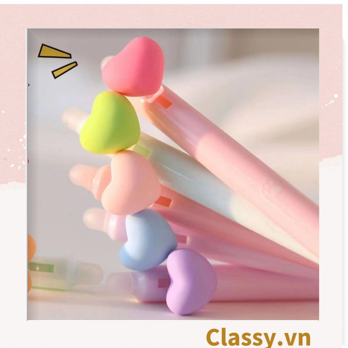 Classy Bút gel hình trái tim xinh xắn đáng yêu, mực đậm và đều PK1549