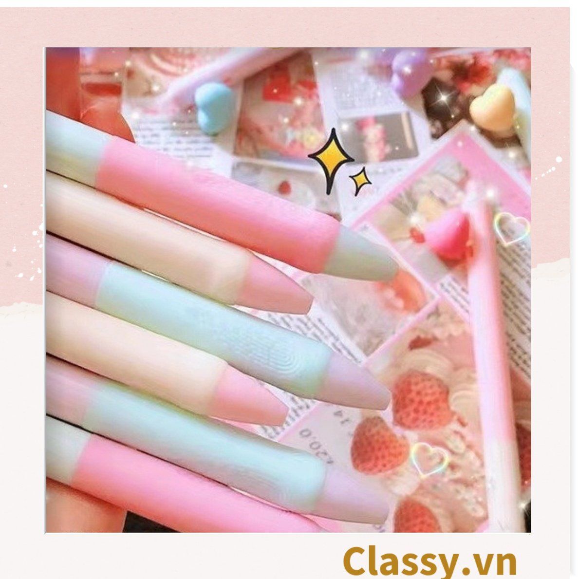 Classy Bút gel hình trái tim xinh xắn đáng yêu, mực đậm và đều PK1549