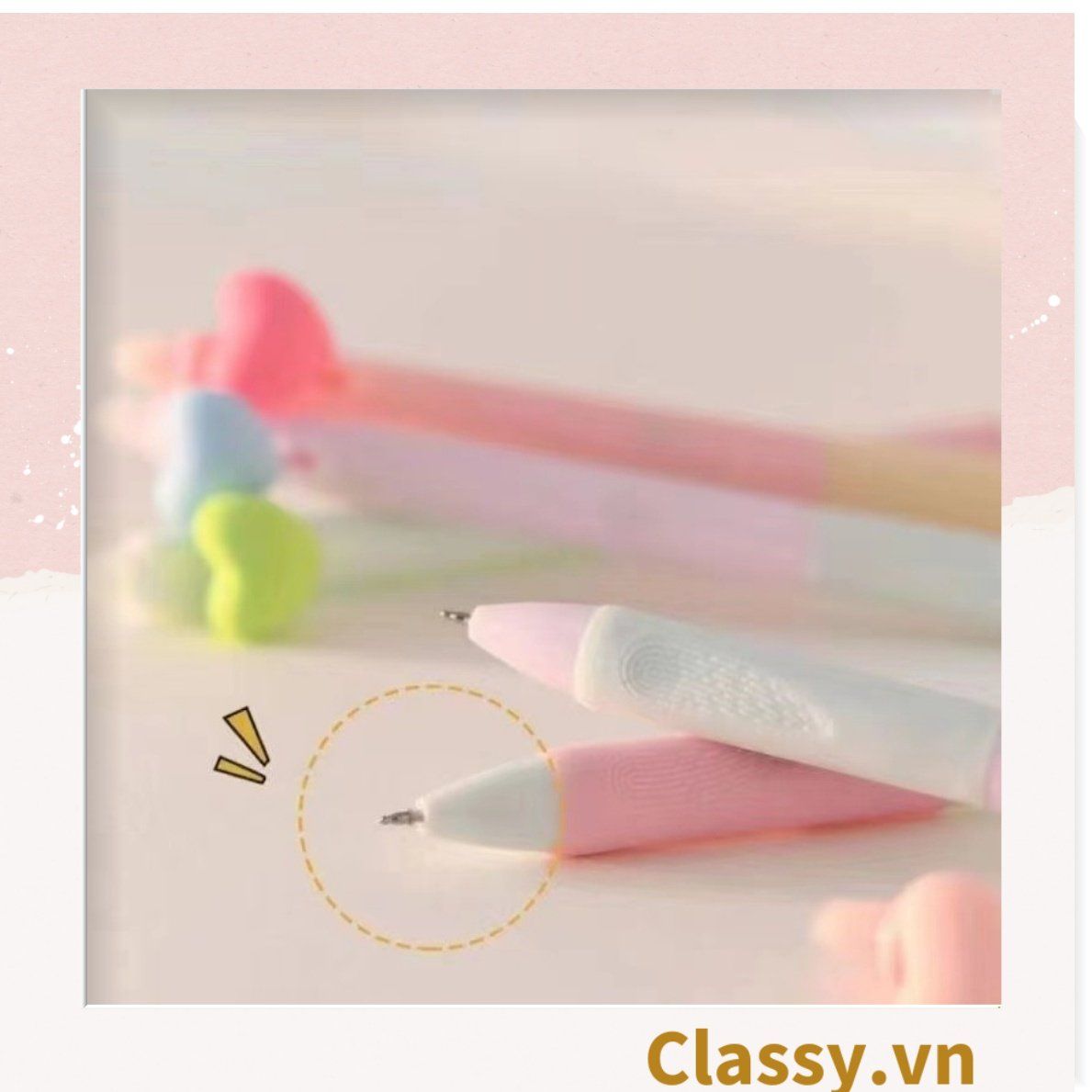 Classy Bút gel hình trái tim xinh xắn đáng yêu, mực đậm và đều PK1549