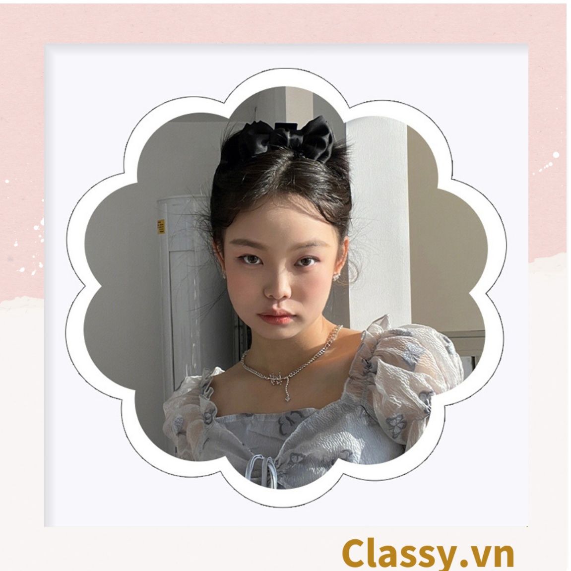 Classy Kẹp càng cua, kẹp tóc đính nơ bảng lớn, dễ tạo kiểu, không gây rụng tóc PK1554