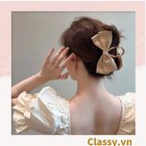  Classy Kẹp càng cua, kẹp tóc đính nơ bảng lớn, dễ tạo kiểu, không gây rụng tóc PK1554 