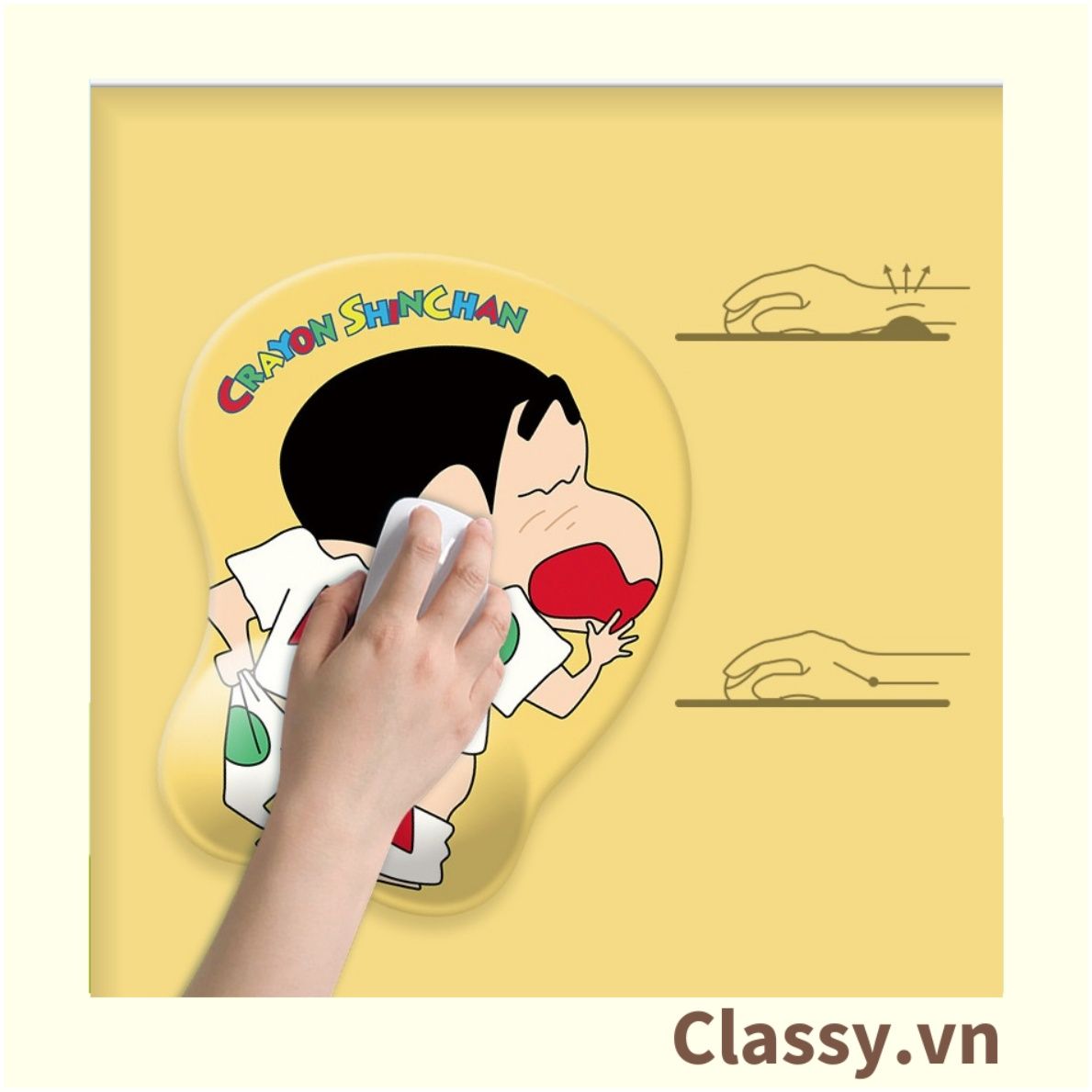  Classy Miếng lót chuột, mouse pad nhỏ dùng trong văn phòng, hình Shin siêu dễ thương PK1555 