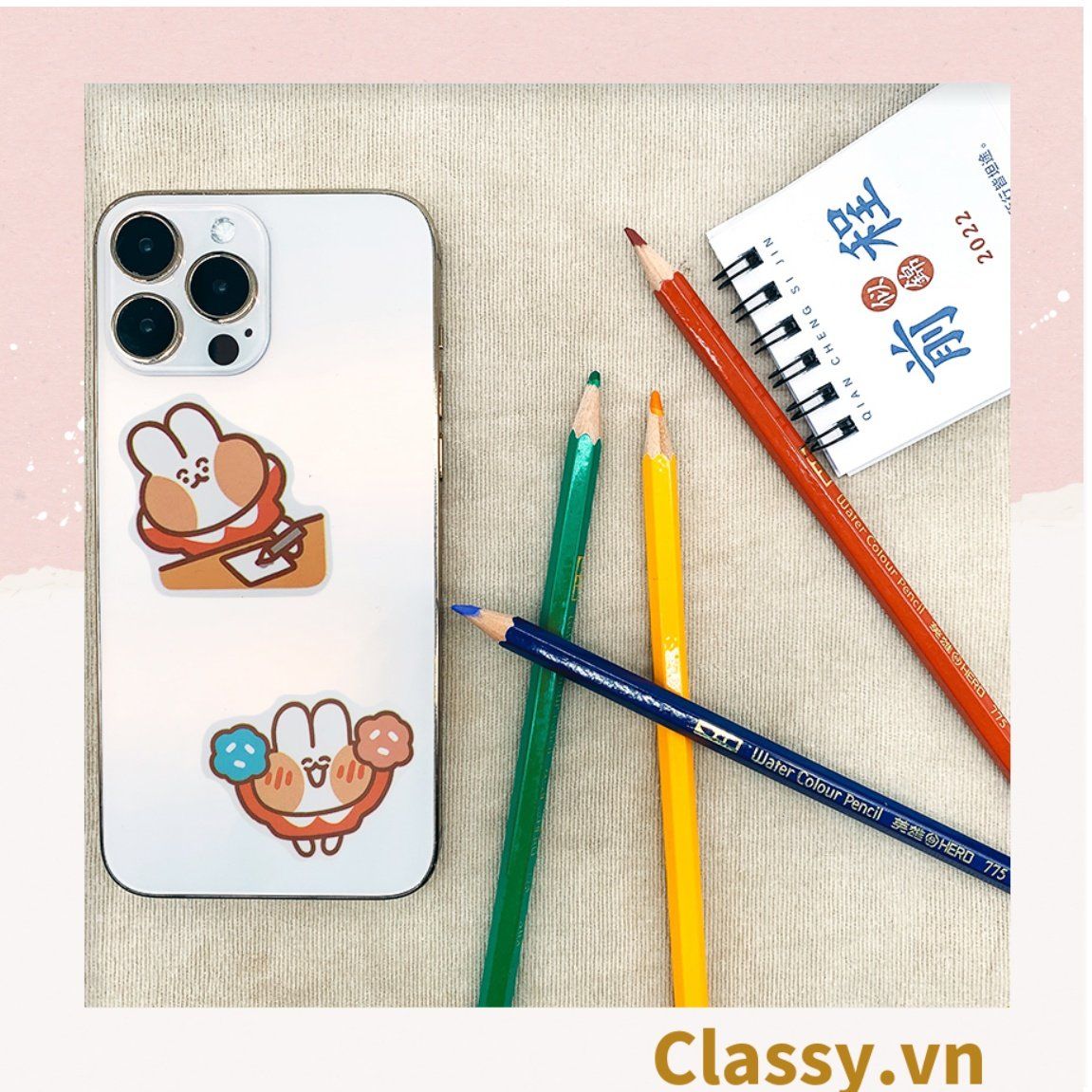 Classy Sticker trang trí mix ngẫu nhiên, dán laptop, điện thoại, sổ, bình nước nhiều họa tiết PK1559