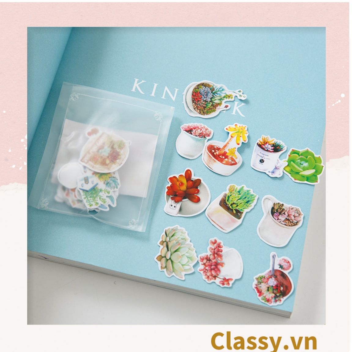 Classy Sticker trang trí mix ngẫu nhiên, dán laptop, điện thoại, sổ, bình nước nhiều họa tiết PK1559
