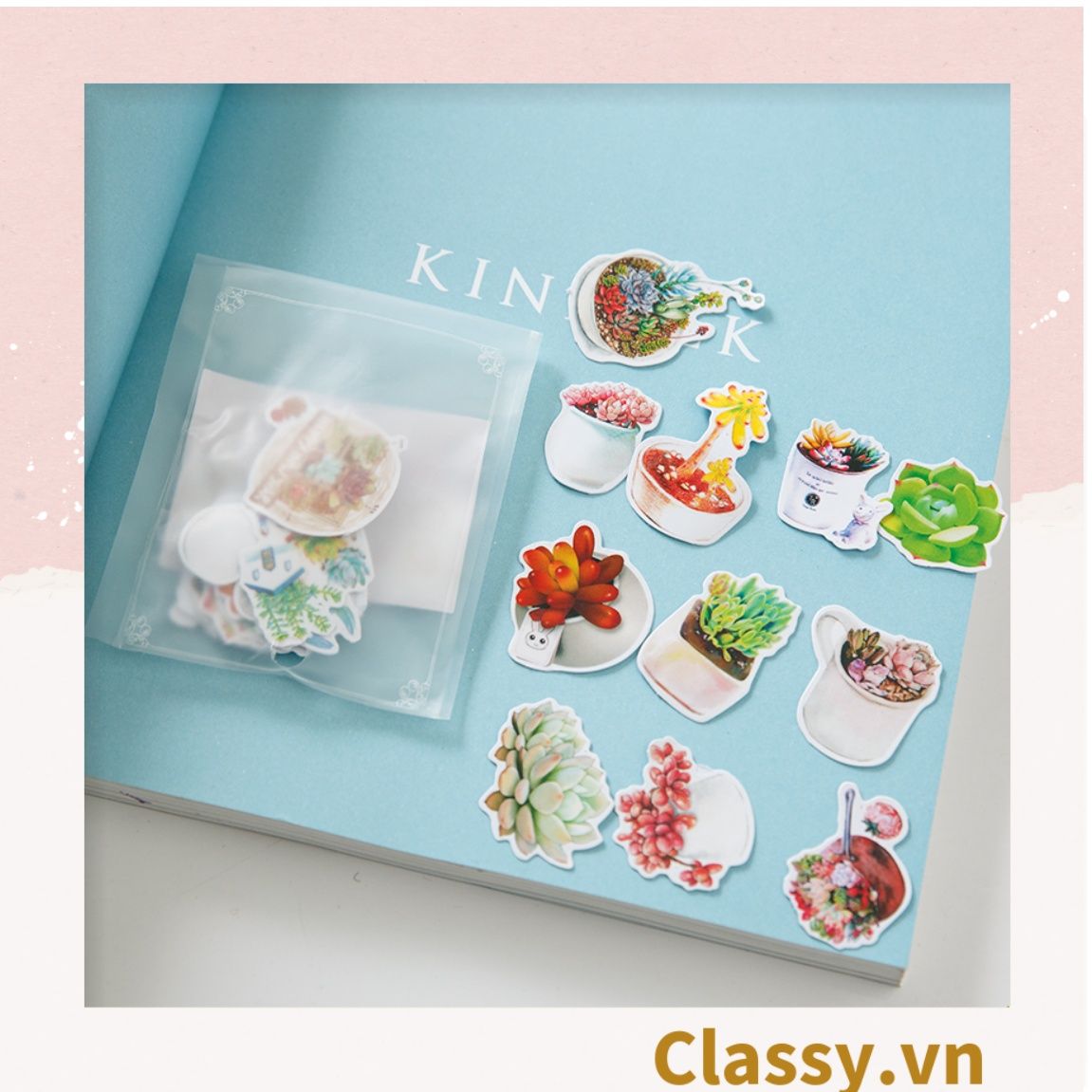  Classy Sticker trang trí mix ngẫu nhiên, dán laptop, điện thoại, sổ, bình nước nhiều họa tiết PK1559 