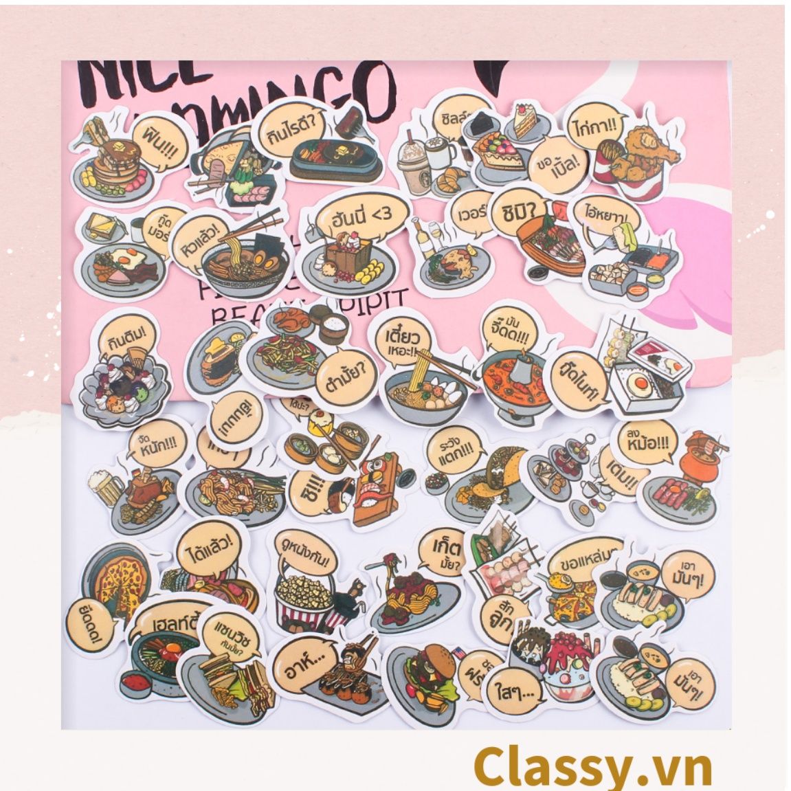 Classy Sticker trang trí mix ngẫu nhiên, dán laptop, điện thoại, sổ, bình nước nhiều họa tiết PK1559