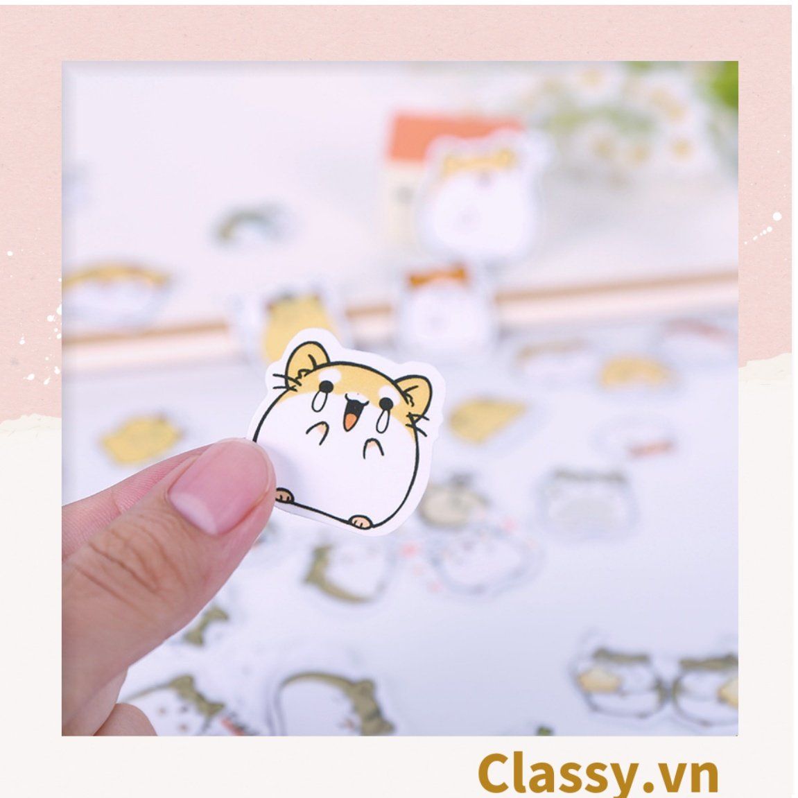 Classy Sticker trang trí mix ngẫu nhiên, dán laptop, điện thoại, sổ, bình nước nhiều họa tiết PK1559