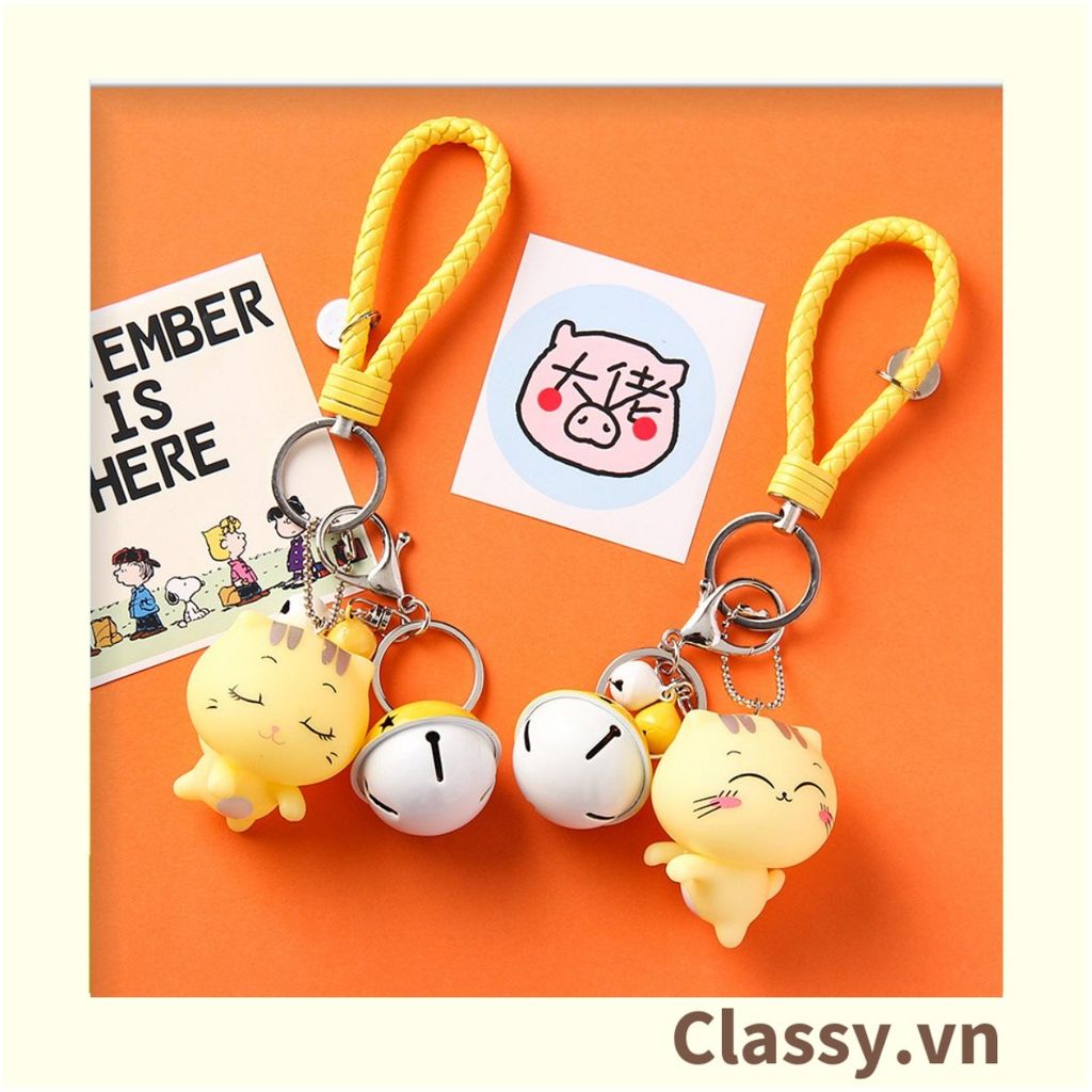 Classy Móc khóa mèo dễ thương đính kèm chuông màu ngẫu nhiên PK1560