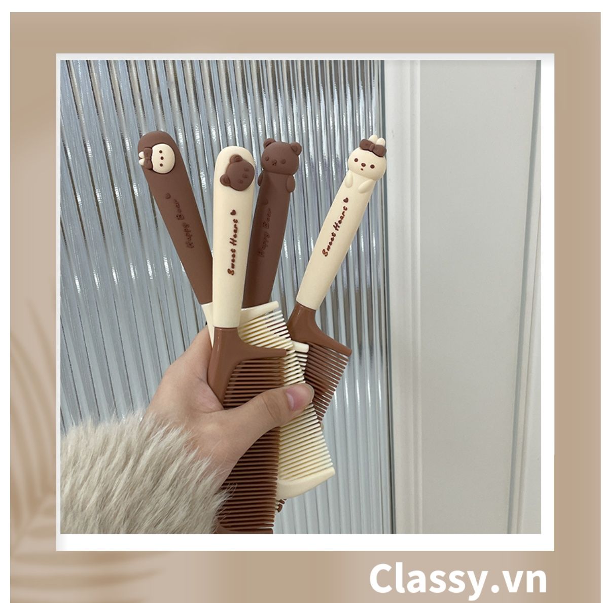  Classy Lược cầm tay mini 2 màu, nhỏ gọn tiện lợi PK1563 