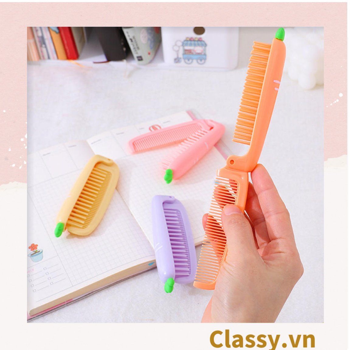  Classy Lược cầm tay mini 2 đầu, gấp gọn tiện lợi PK1566 