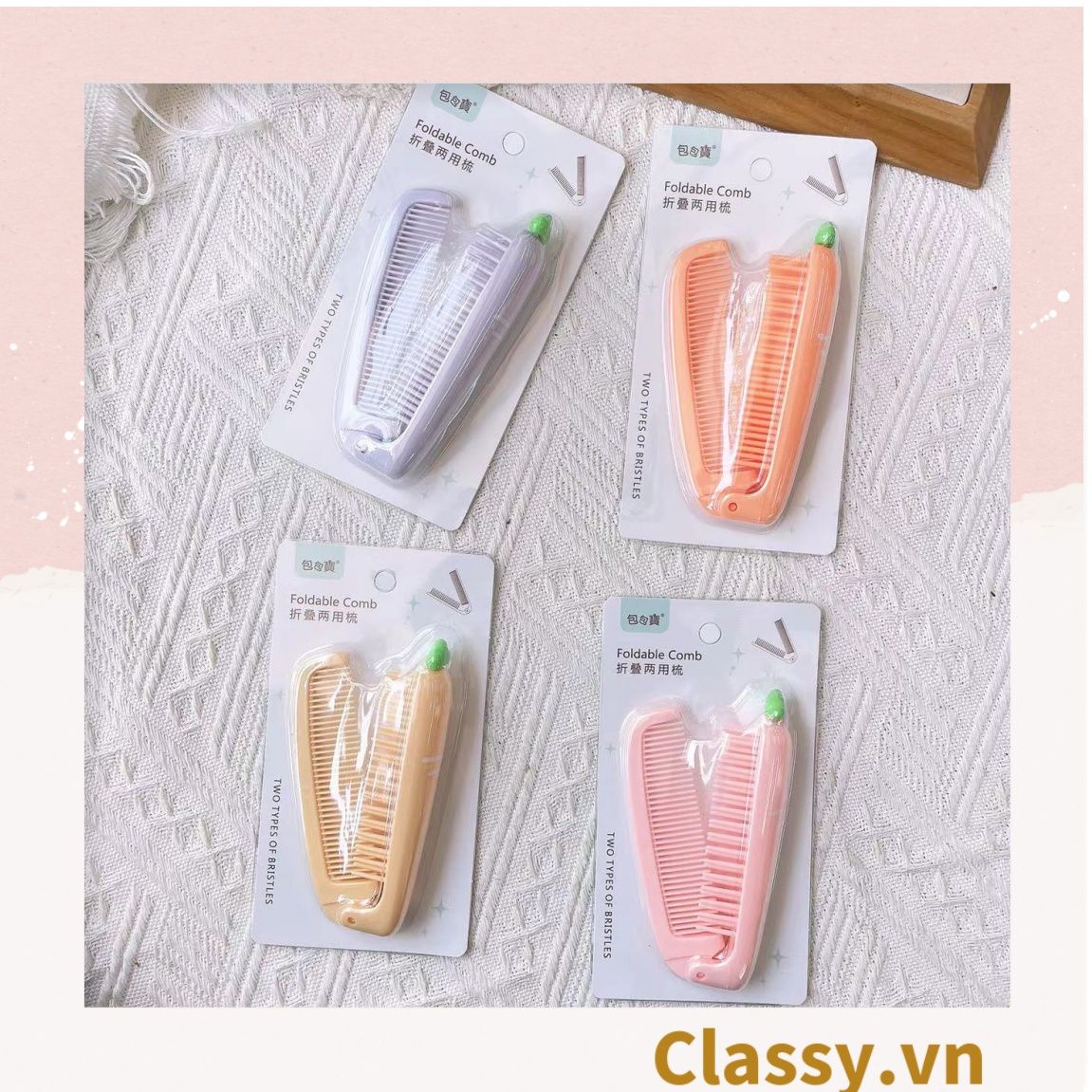  Classy Lược cầm tay mini 2 đầu, gấp gọn tiện lợi PK1566 