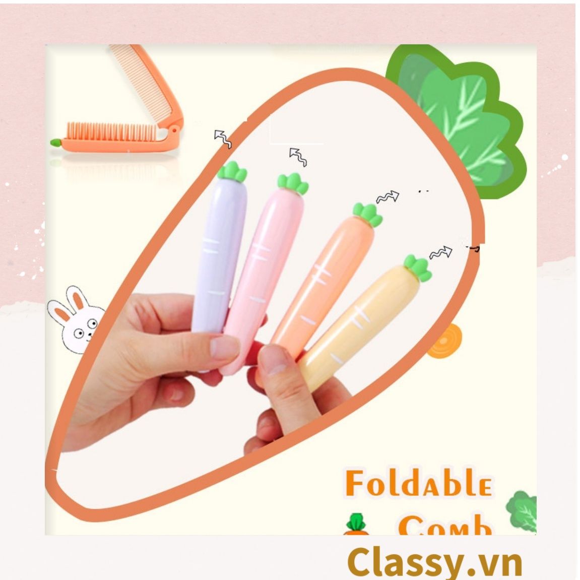 Classy Lược cầm tay mini 2 đầu, gấp gọn tiện lợi PK1566