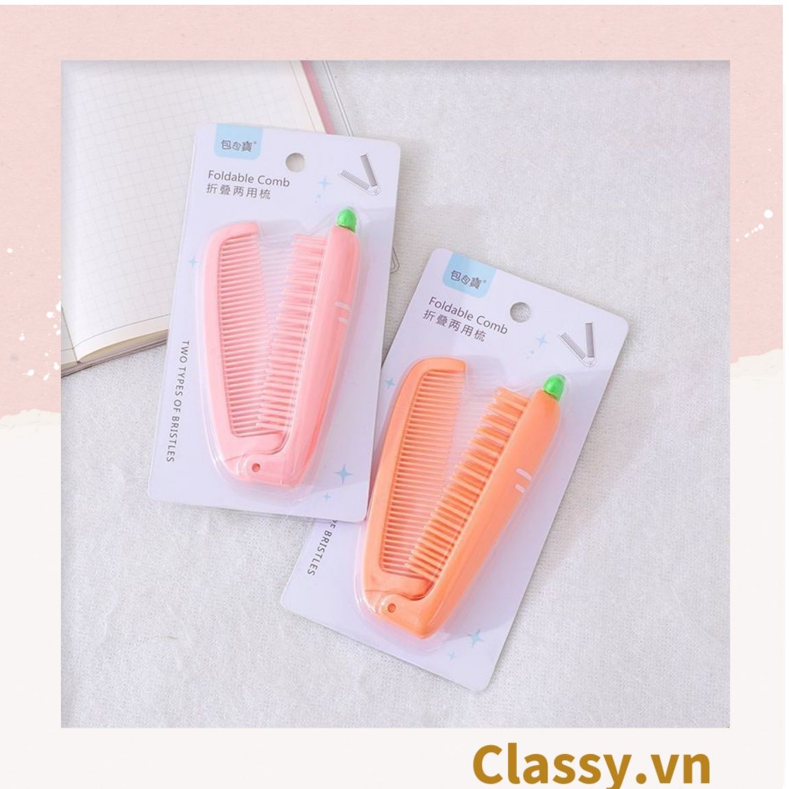  Classy Lược cầm tay mini 2 đầu, gấp gọn tiện lợi PK1566 