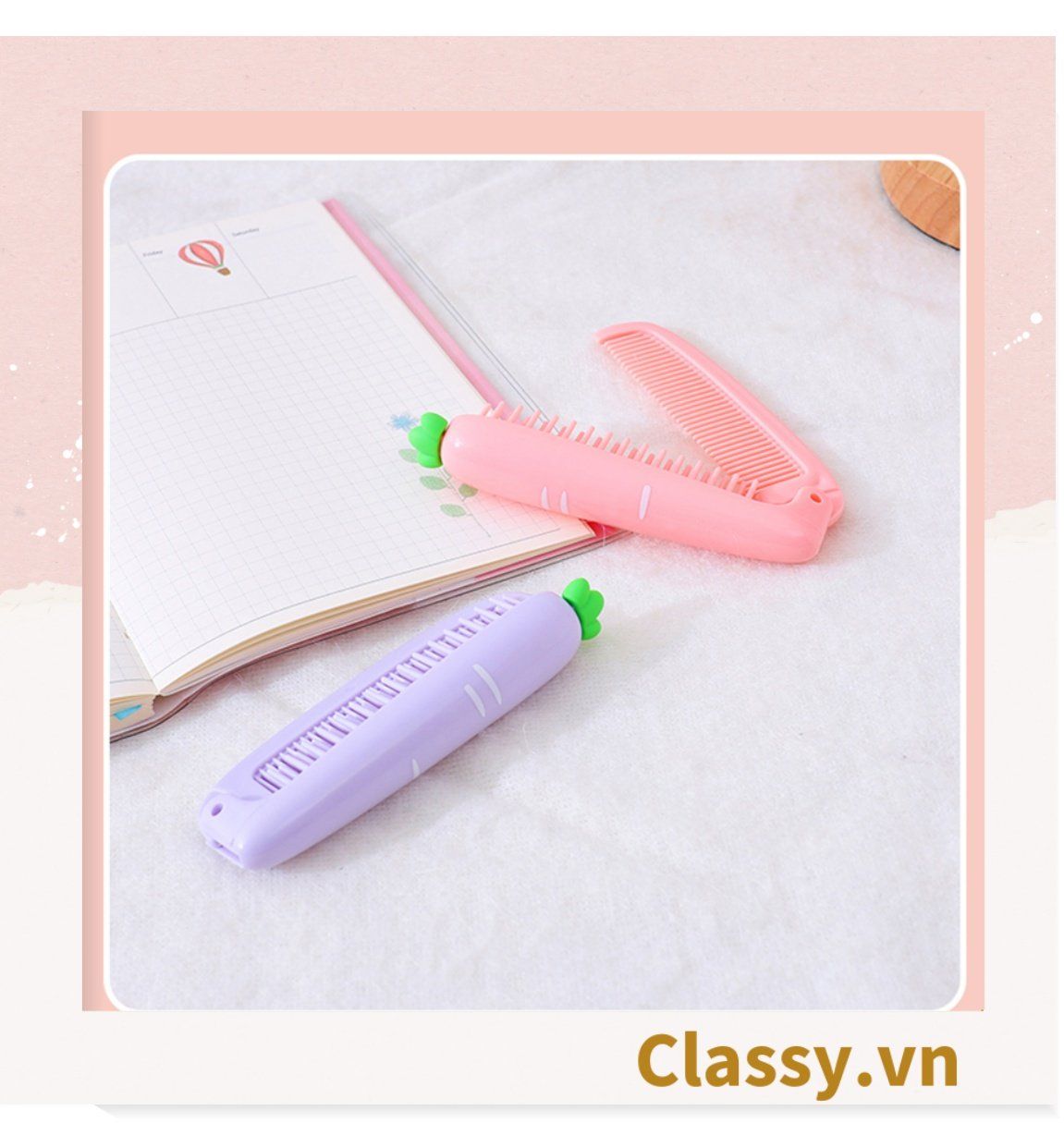  Classy Lược cầm tay mini 2 đầu, gấp gọn tiện lợi PK1566 