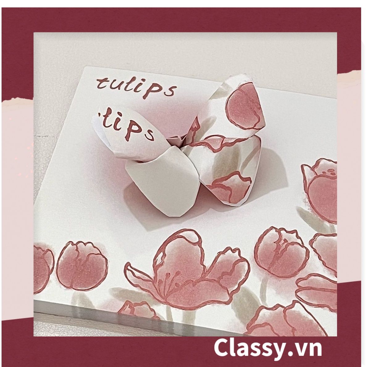 Classy Giấy ghi chú, giấy note họa tiết hoa phong cách hàn quốc PK1569