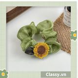  Classy Dây cột tóc, Scrunchies hoa hướng dương phong cách hàn quốc PK1575 