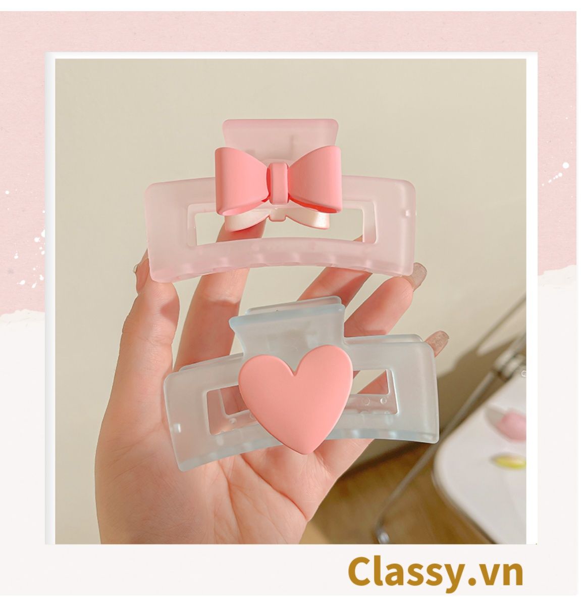 Kẹp càng cua màu thạch pastel, dễ tạo kiểu, không gây rụng tóc PK1580
