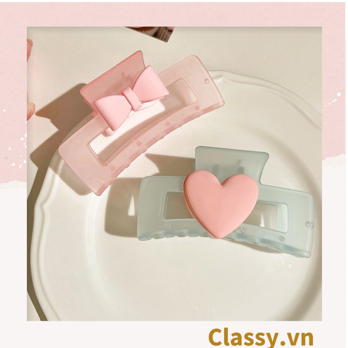  Classy Kẹp càng cua màu thạch pastel, dễ tạo kiểu, không gây rụng tóc PK1580 