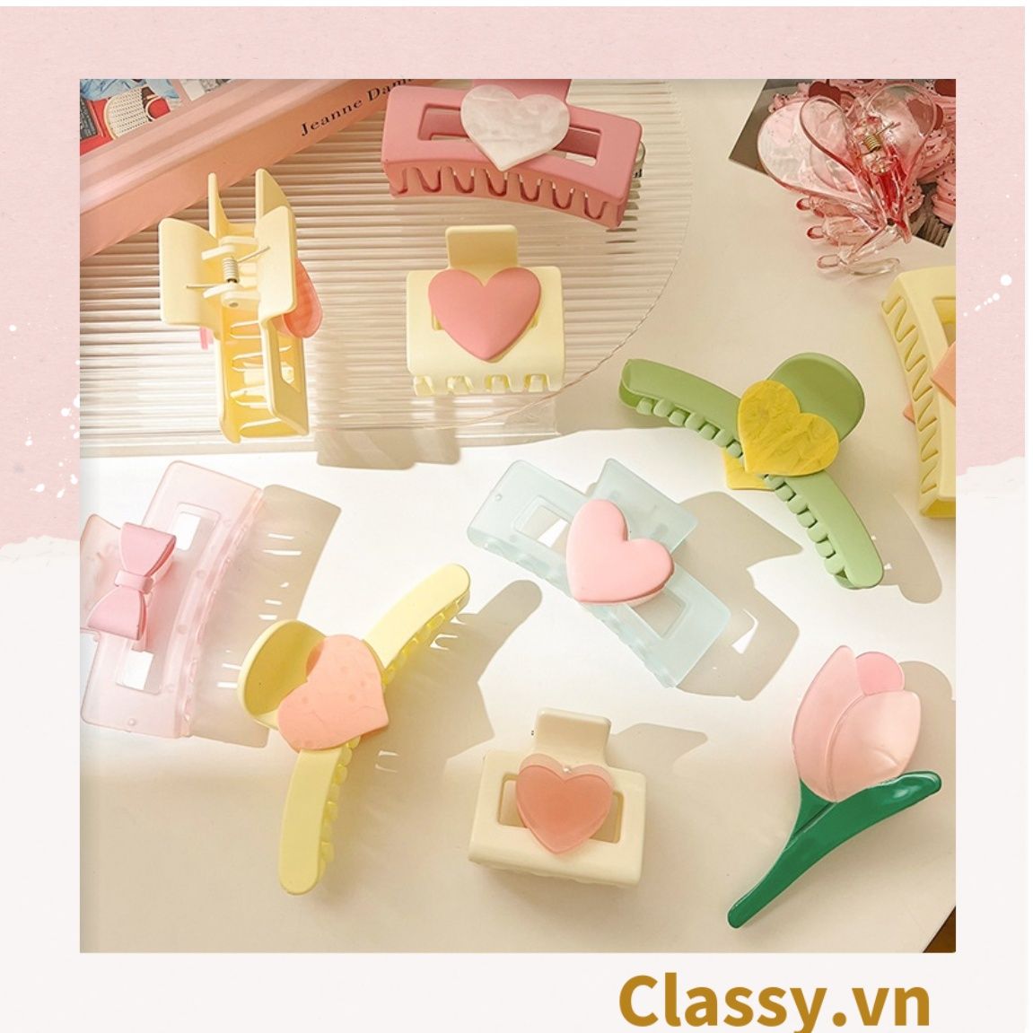  Classy Kẹp càng cua màu thạch pastel, dễ tạo kiểu, không gây rụng tóc PK1580 