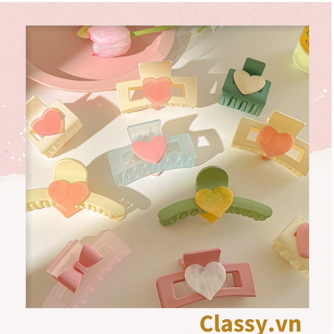 Kẹp càng cua màu thạch pastel, dễ tạo kiểu, không gây rụng tóc PK1580