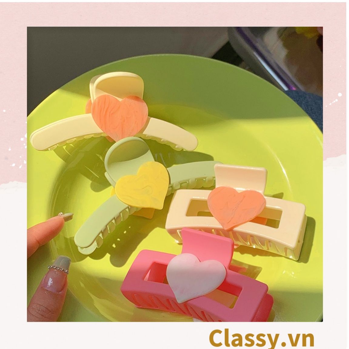  Classy Kẹp càng cua màu thạch pastel, dễ tạo kiểu, không gây rụng tóc PK1580 