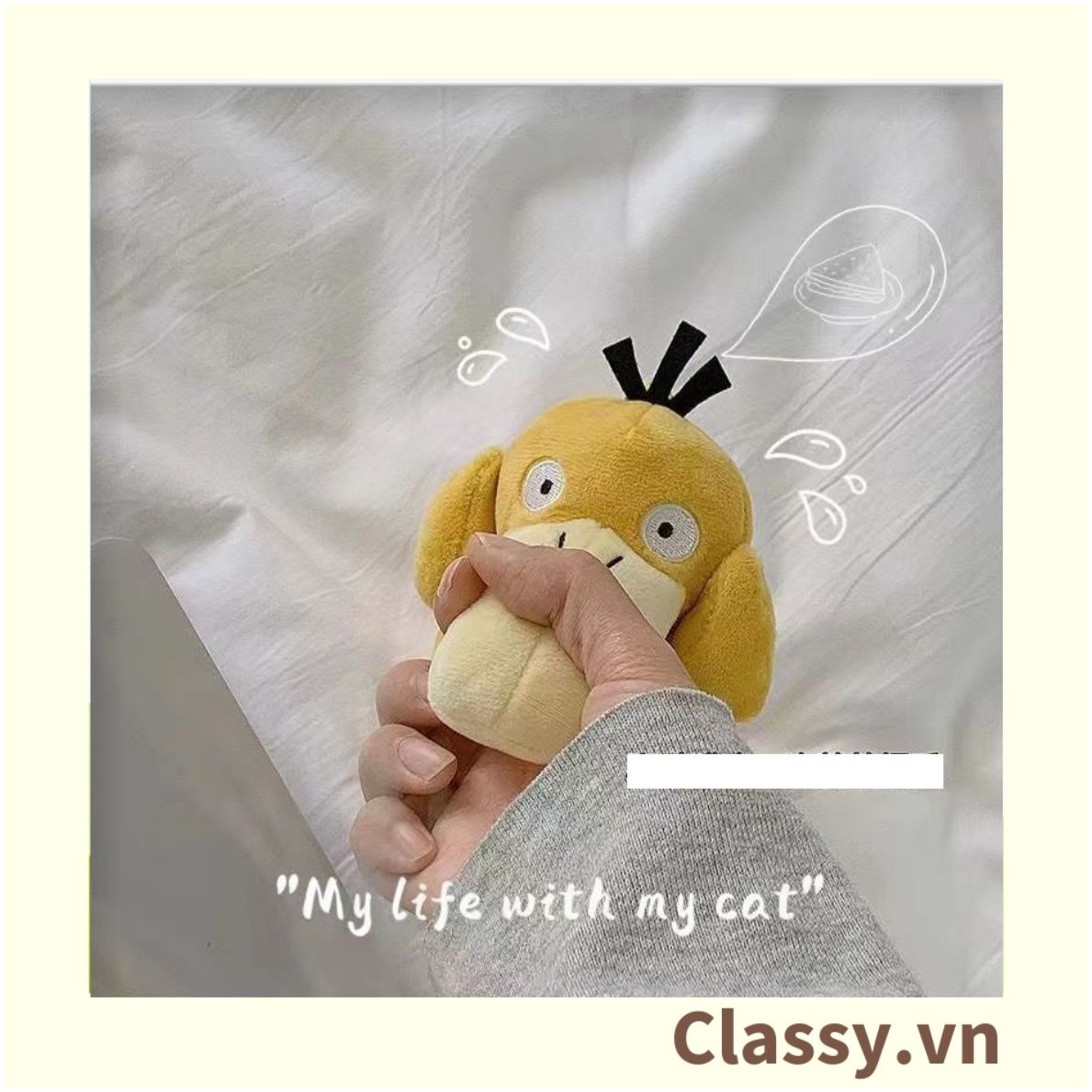 Classy Móc khóa gấu bông nhỏ xinh, móc khóa balo, phụ kiện thời trang PK1581