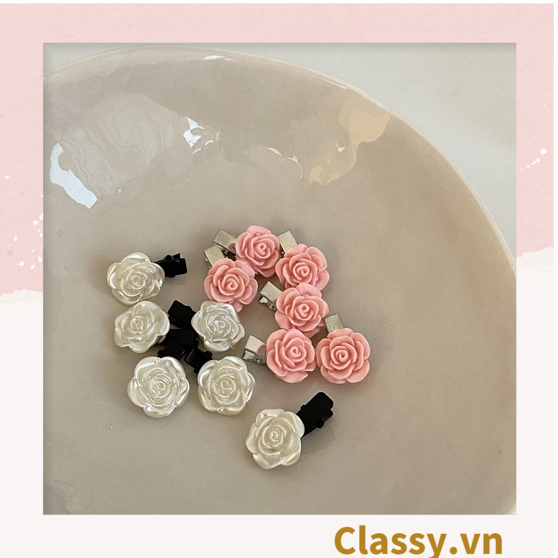 Classy Kẹp tóc mái, kẹp tóc trang trí, tạo kiểu phong cách hàn quốc PK1584 - PK1585