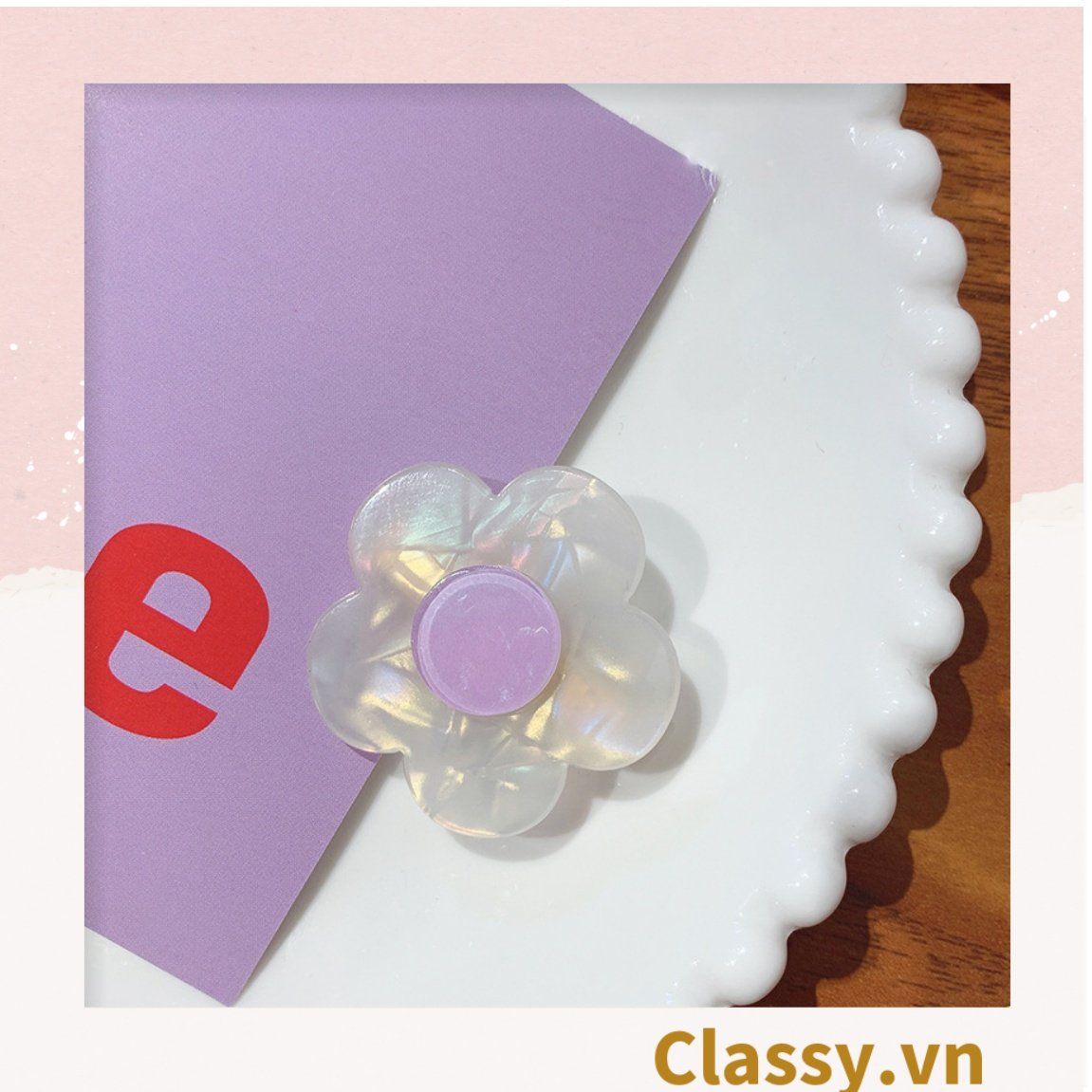 Classy Kẹp tóc mái kích thước 3.8cm, bông hoa nhỏ phụ kiện tóc dễ thương PK1586