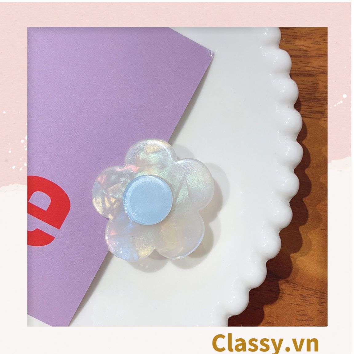 Classy Kẹp tóc mái kích thước 3.8cm, bông hoa nhỏ phụ kiện tóc dễ thương PK1586