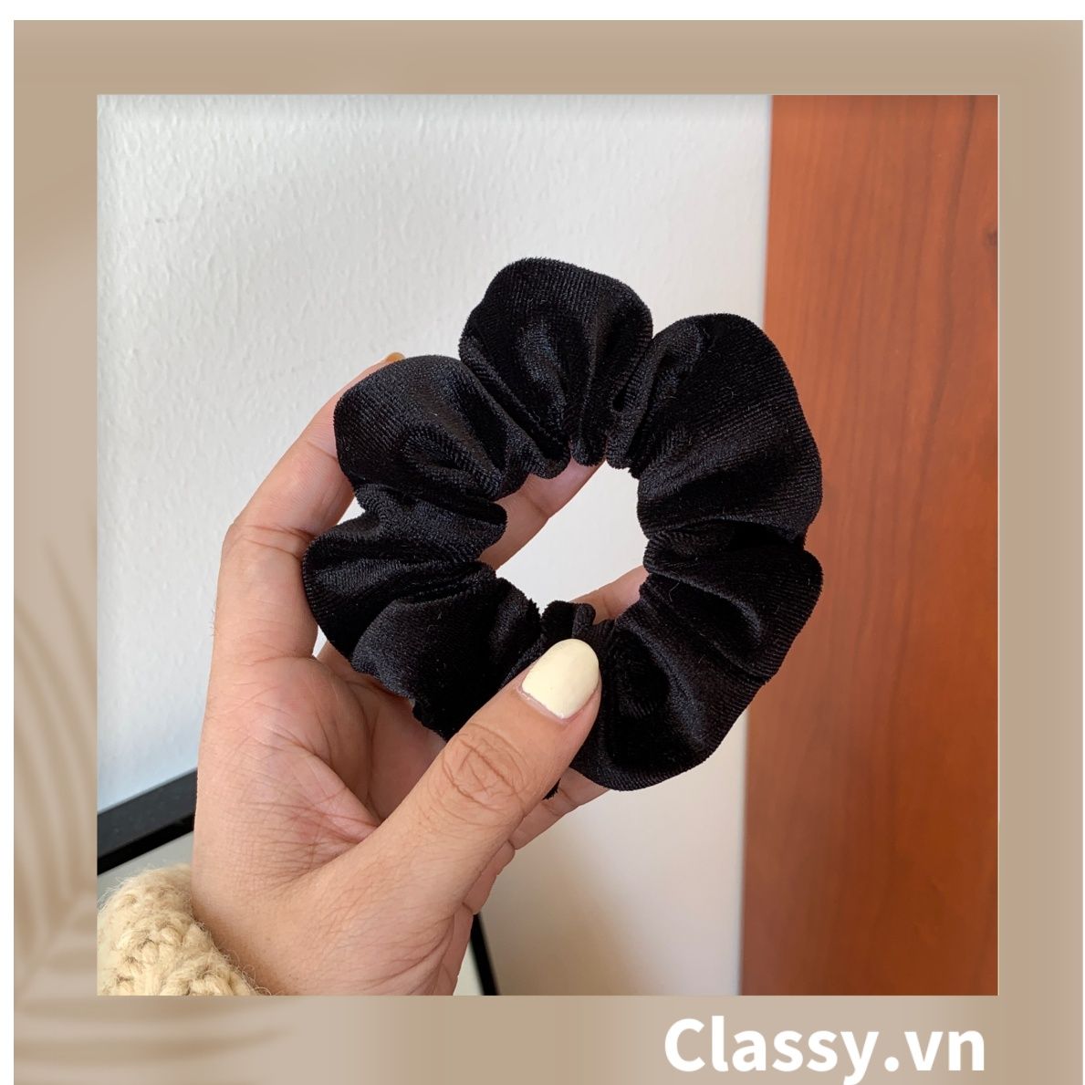  Classy Scrunchies, dây cột tóc vải nhung mịn màng, phong cách hàn quốc PK1588 