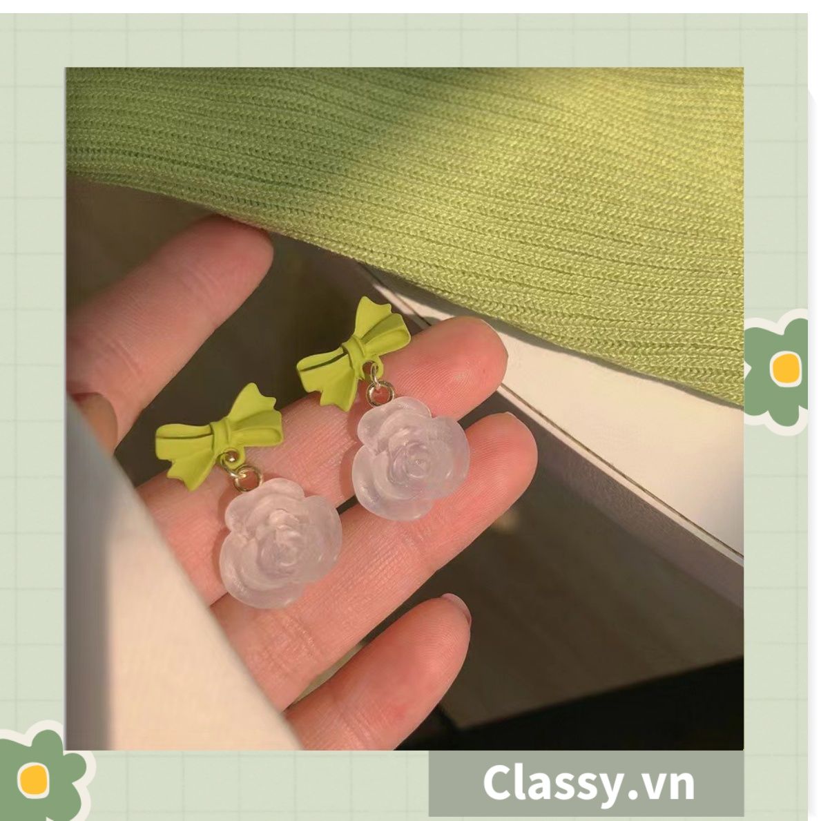 Classy Khuyên tai hoa nhiều kiểu dáng nữ tính siêu dễ thương PK1594