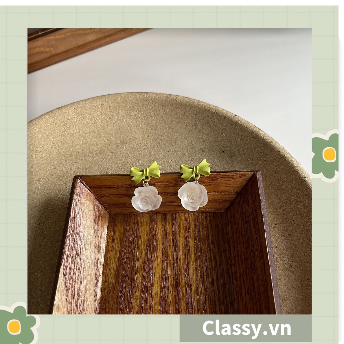 Classy Khuyên tai hoa nhiều kiểu dáng nữ tính siêu dễ thương PK1594