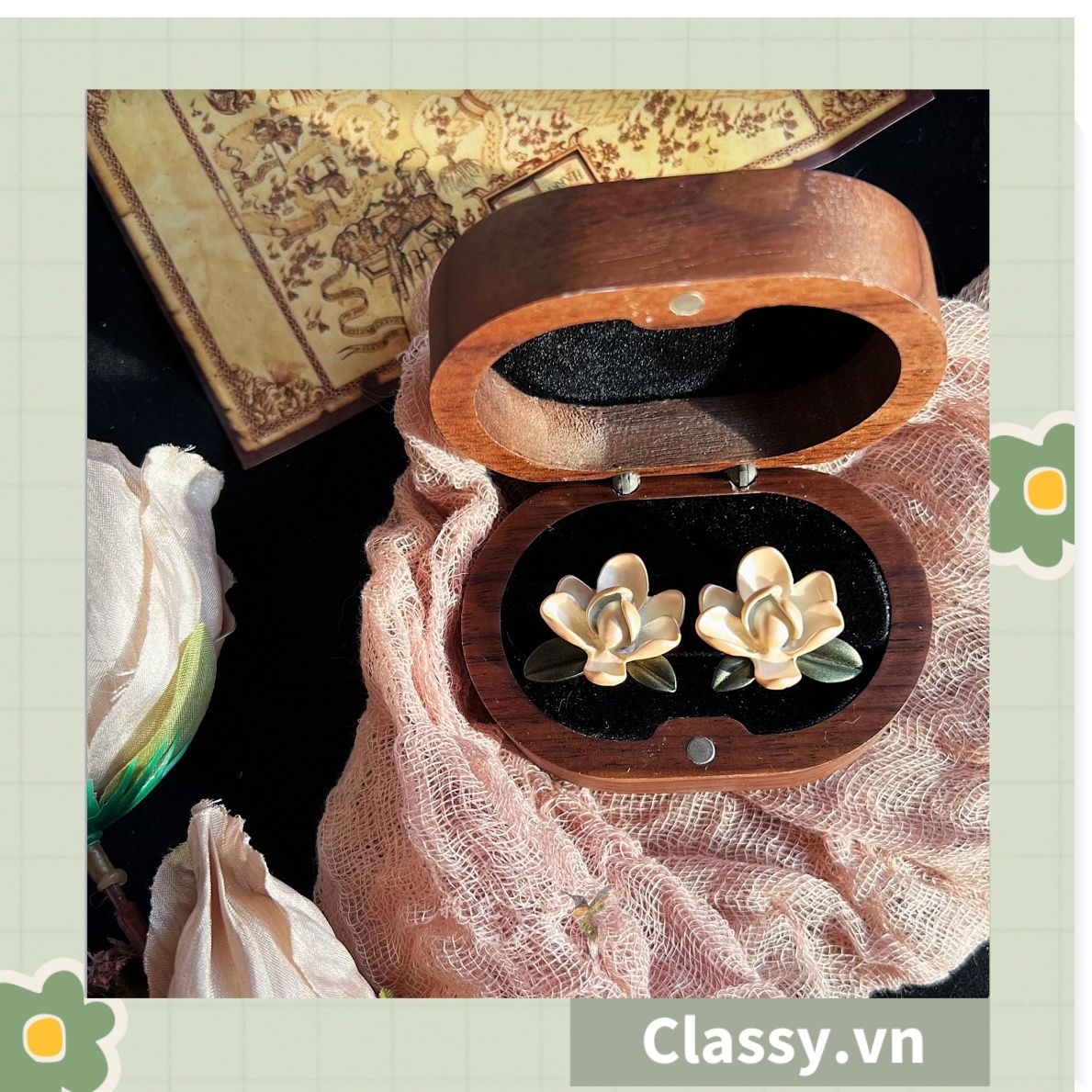 Classy Khuyên tai hoa nhiều kiểu dáng nữ tính siêu dễ thương PK1594