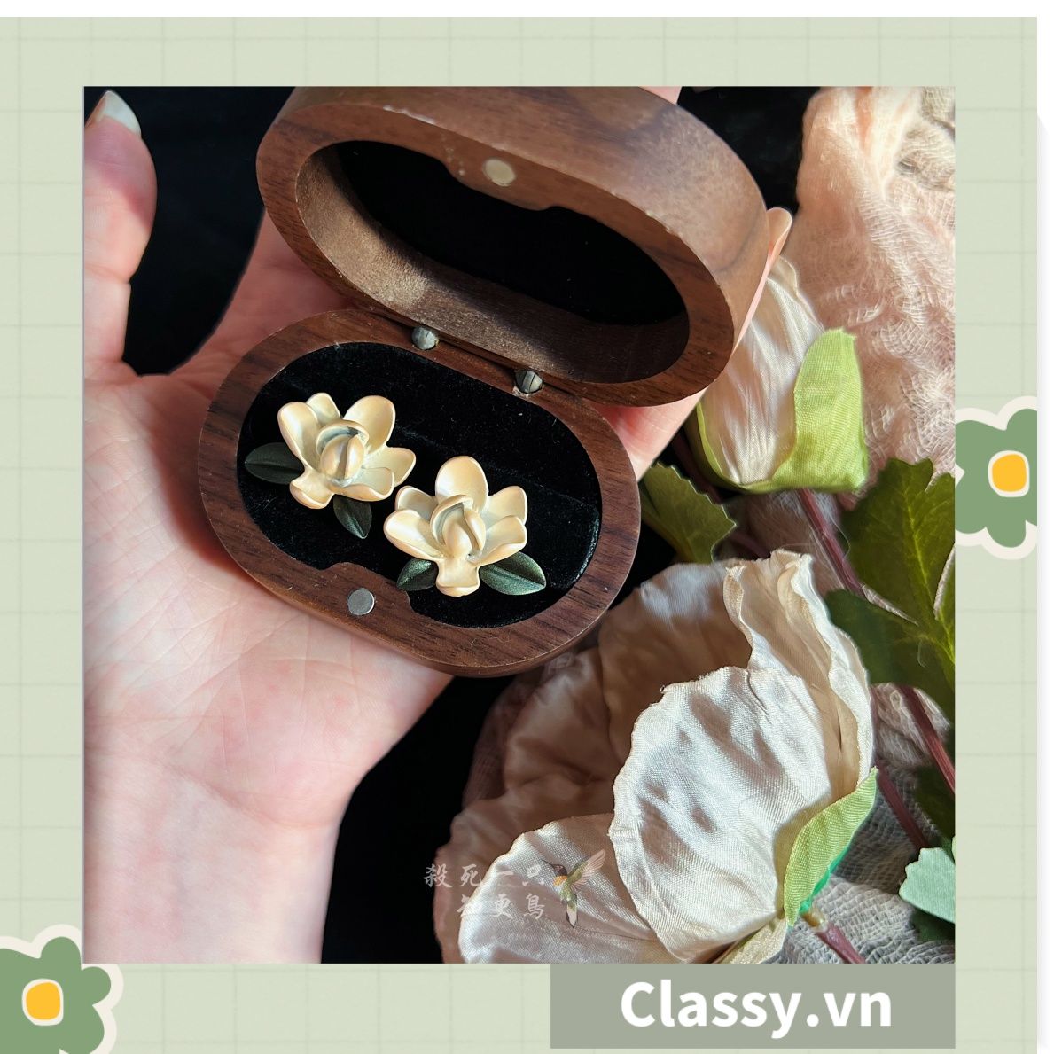 Classy Khuyên tai hoa nhiều kiểu dáng nữ tính siêu dễ thương PK1594
