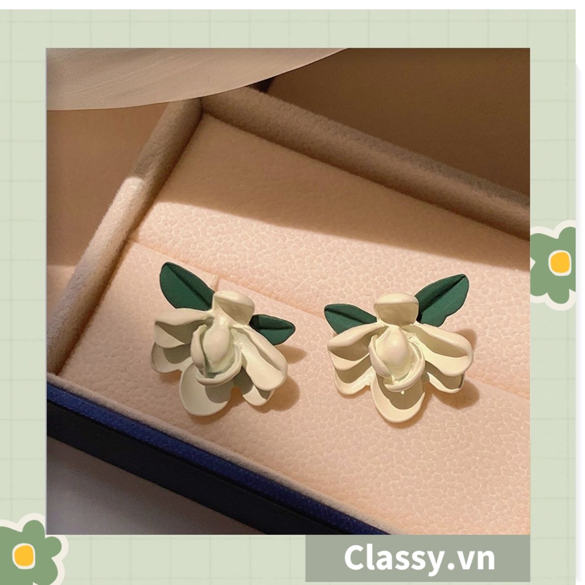 Classy Khuyên tai hoa nhiều kiểu dáng nữ tính siêu dễ thương PK1594