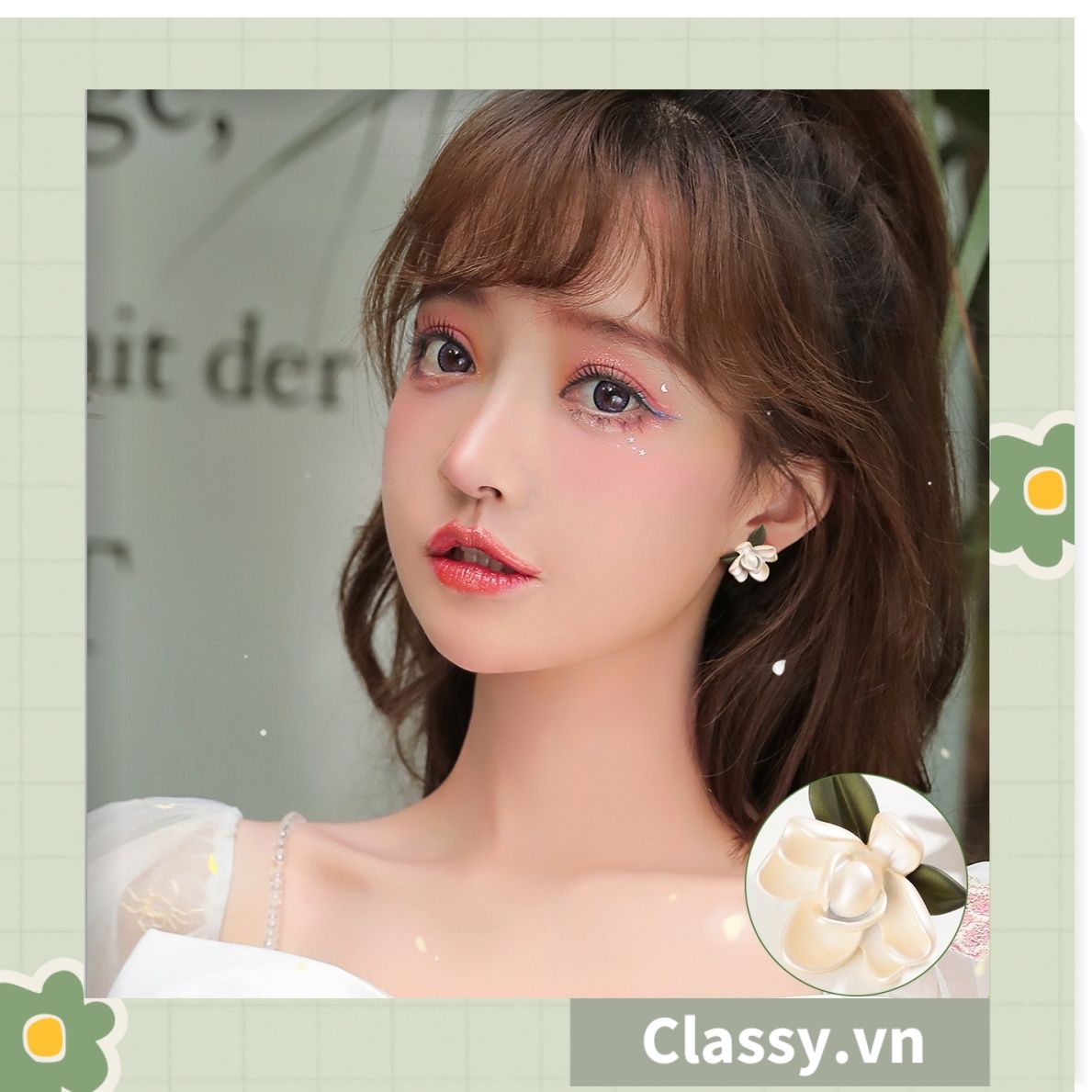 Classy Khuyên tai hoa nhiều kiểu dáng nữ tính siêu dễ thương PK1594