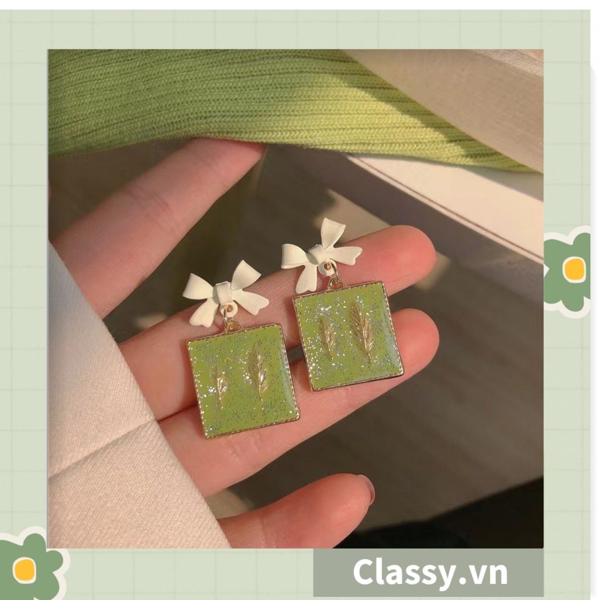 Classy Khuyên tai hoa nhiều kiểu dáng nữ tính siêu dễ thương PK1594