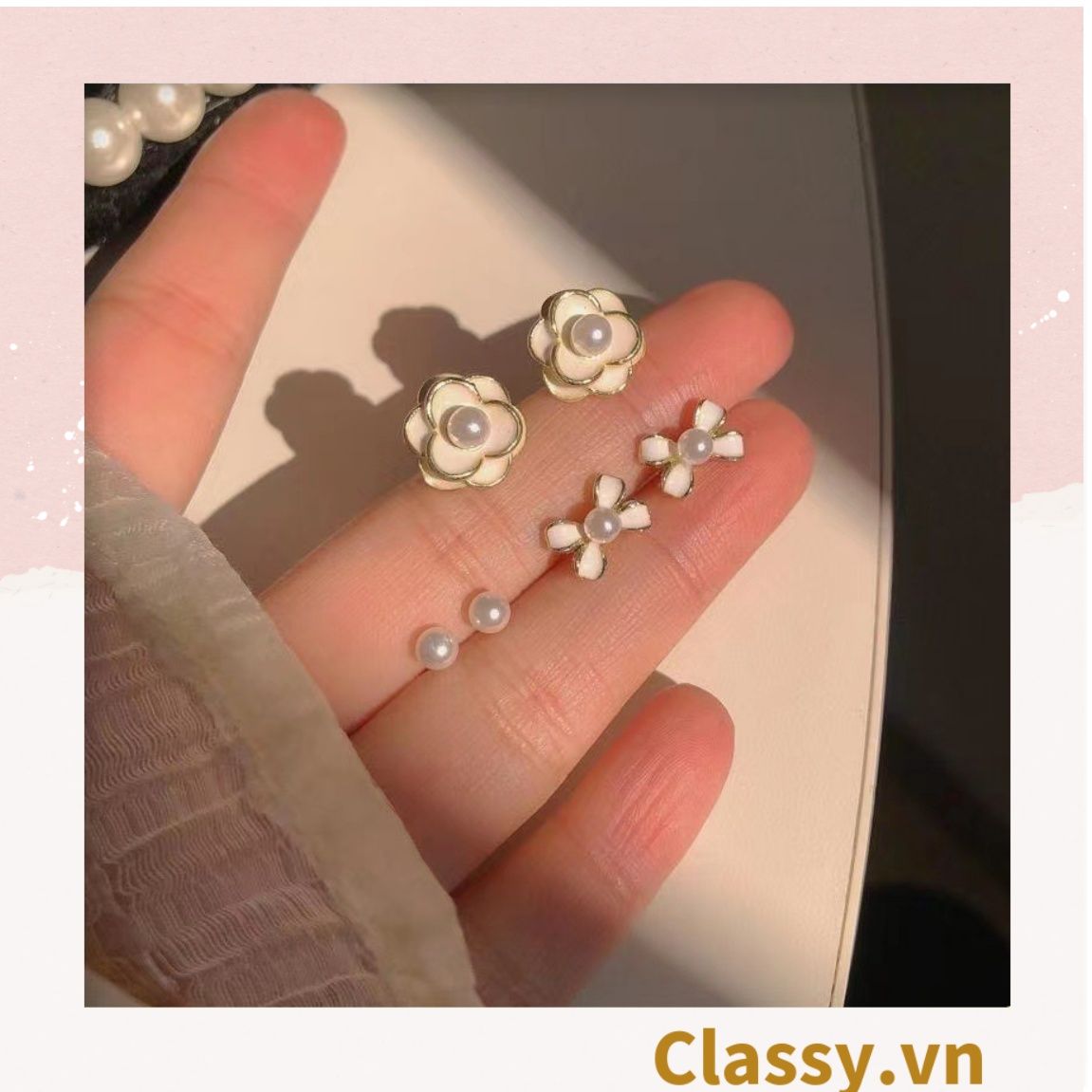 Classy Khuyên tai hoa nhiều kiểu dáng độc đáo dễ thương PK1599