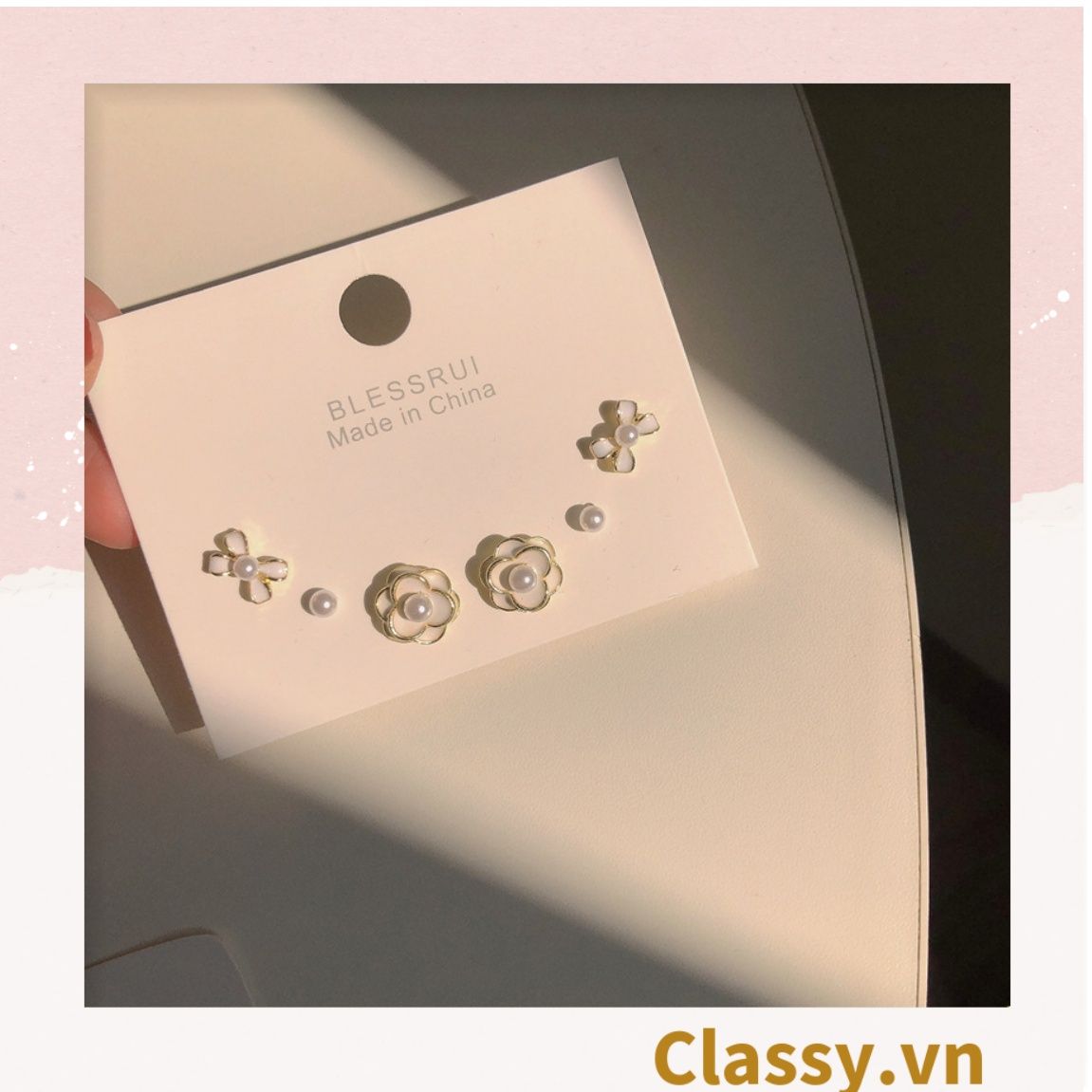 Classy Khuyên tai hoa nhiều kiểu dáng độc đáo dễ thương PK1599