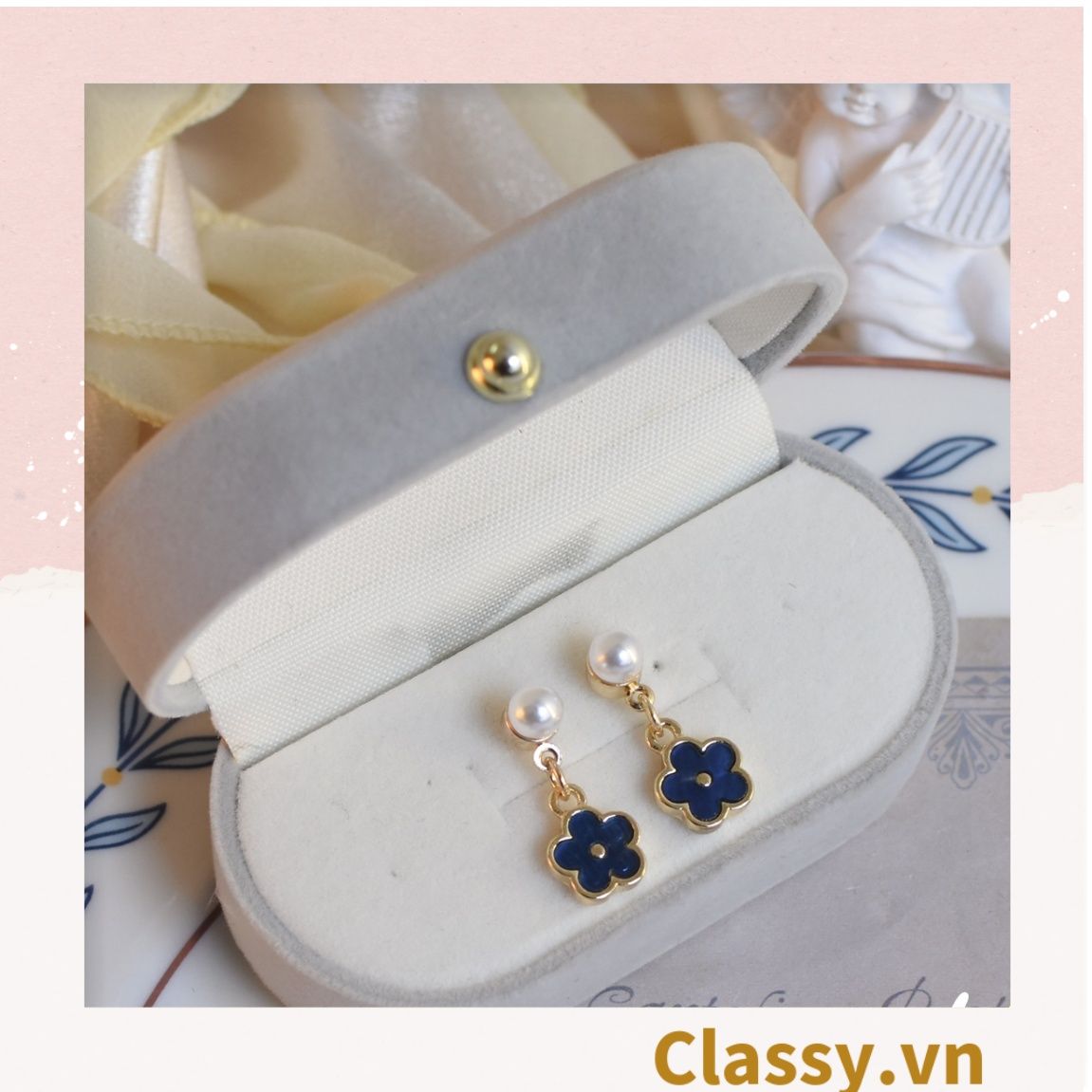  Classy Khuyên tai hoa độc đáo dễ thương PK1603 