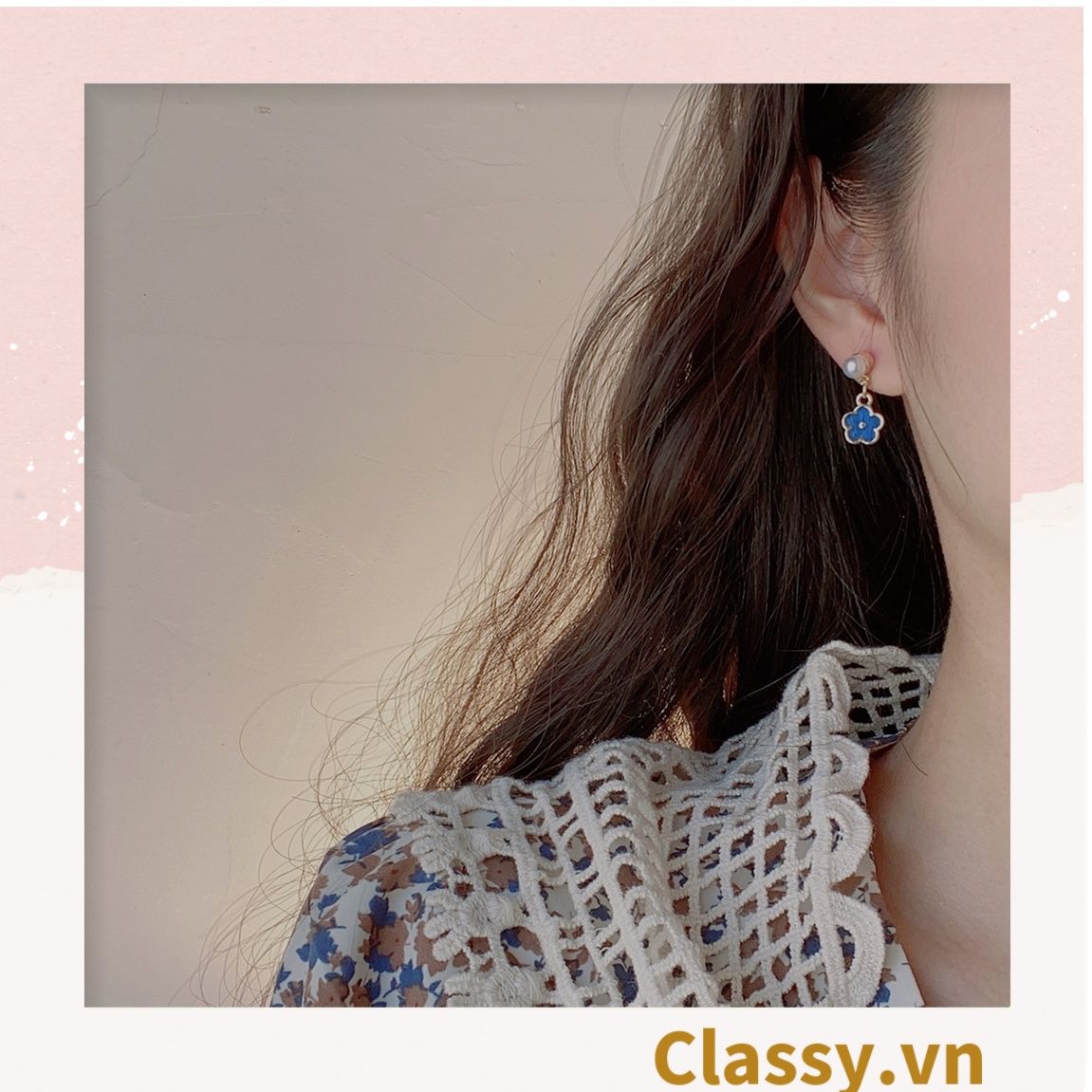  Classy Khuyên tai hoa độc đáo dễ thương PK1603 