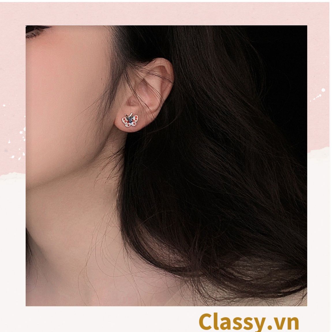  Classy Khuyên tai họa tiết bướm dễ thương PK1606 