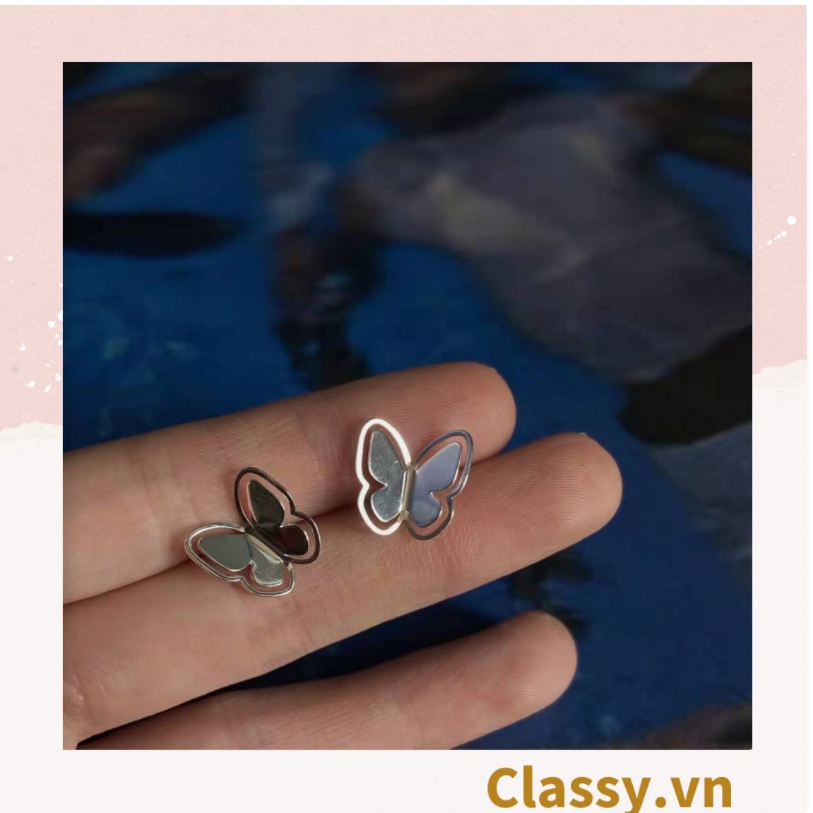  Classy Khuyên tai họa tiết bướm dễ thương PK1606 