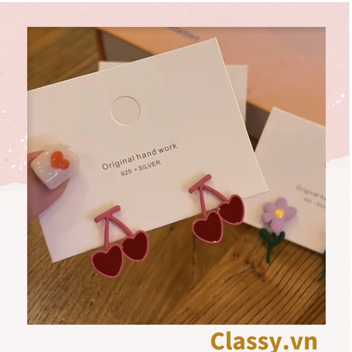 Classy Khuyên tai hoa kiểu dáng độc đáo dễ thương PK1608