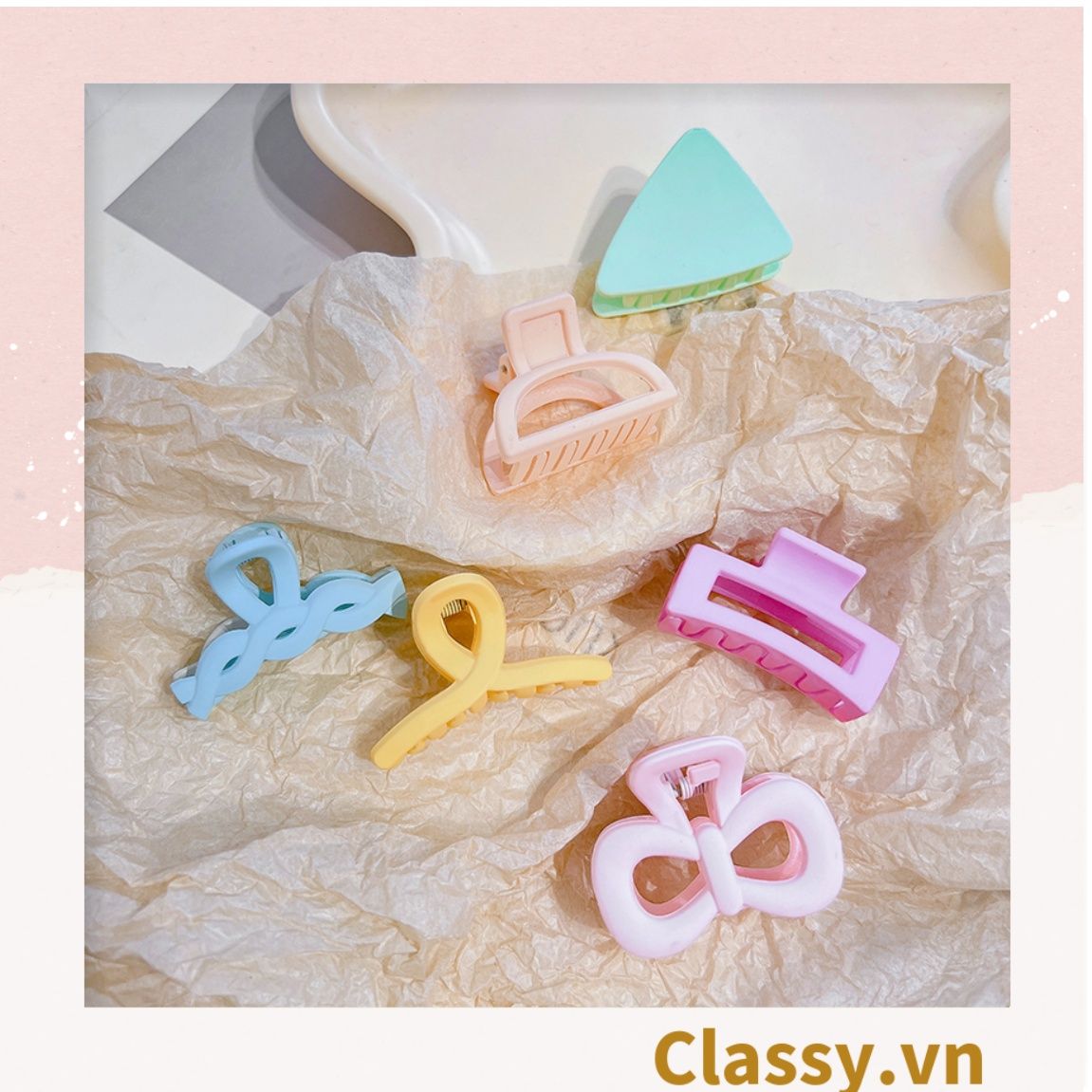  Classy Set 3 kẹp càng cua, kẹp tóc cỡ nhỏ nhiều kiểu dáng PK1610 