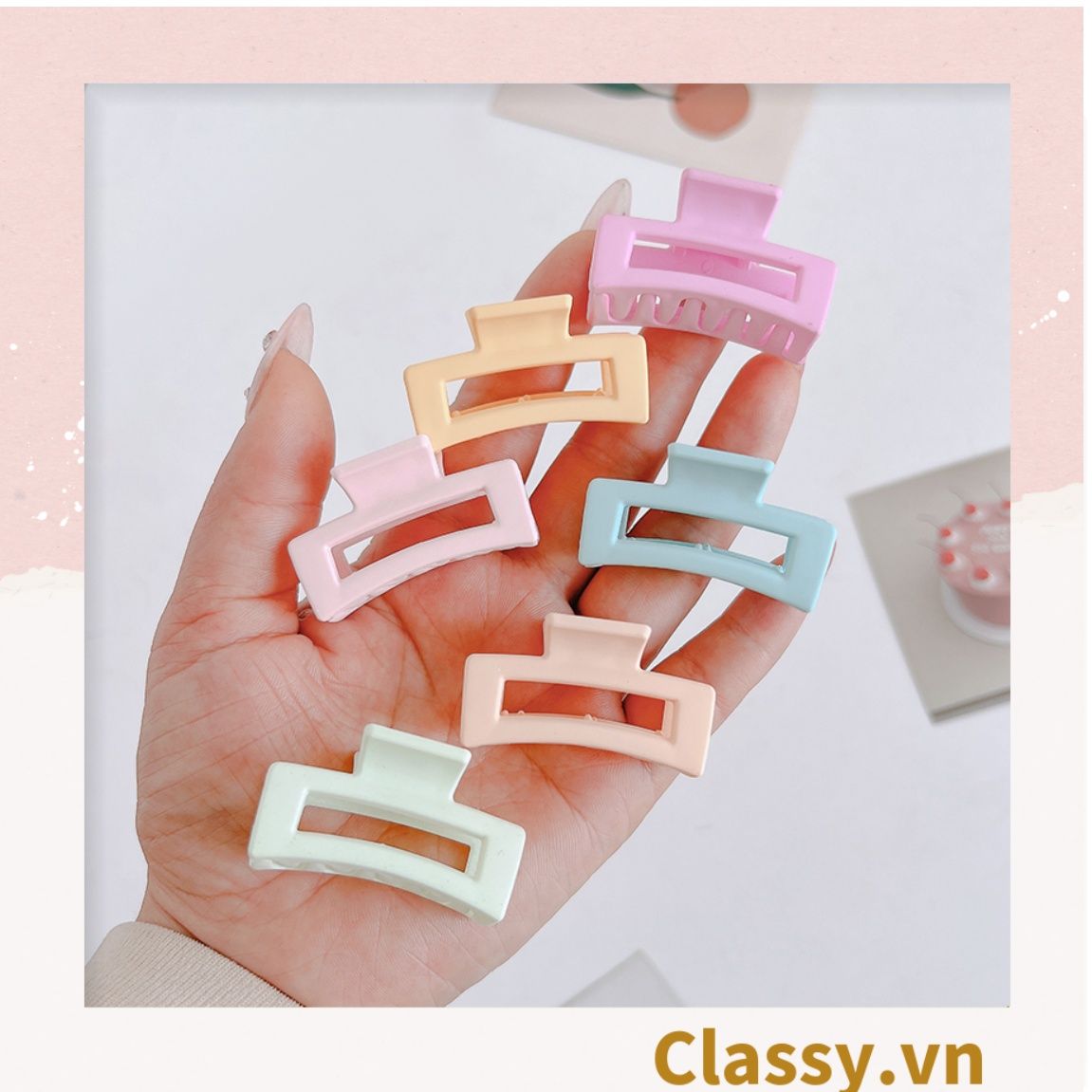  Classy Set 3 kẹp càng cua, kẹp tóc cỡ nhỏ nhiều kiểu dáng PK1610 