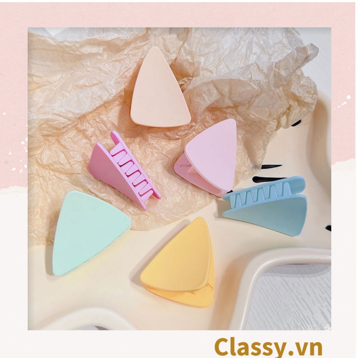  Classy Set 3 kẹp càng cua, kẹp tóc cỡ nhỏ nhiều kiểu dáng PK1610 